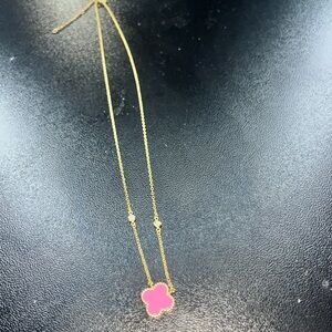 Gold and Pink Faceted Gemstone Necklace